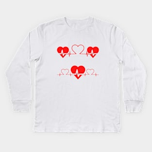 Red Heartbeat Kids Long Sleeve T-Shirt